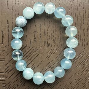 Aquamarine bracelet 11mm SIZE 6.75’